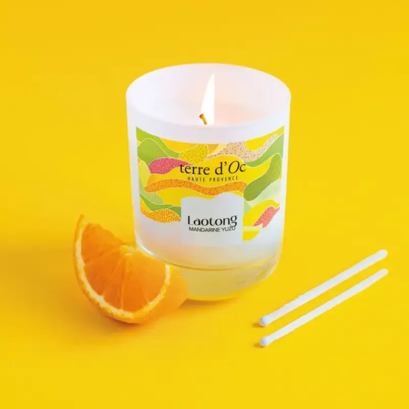 Bougie parfumee -  LAOTONG Mandarine yuzu*terre d'Oc Cheap