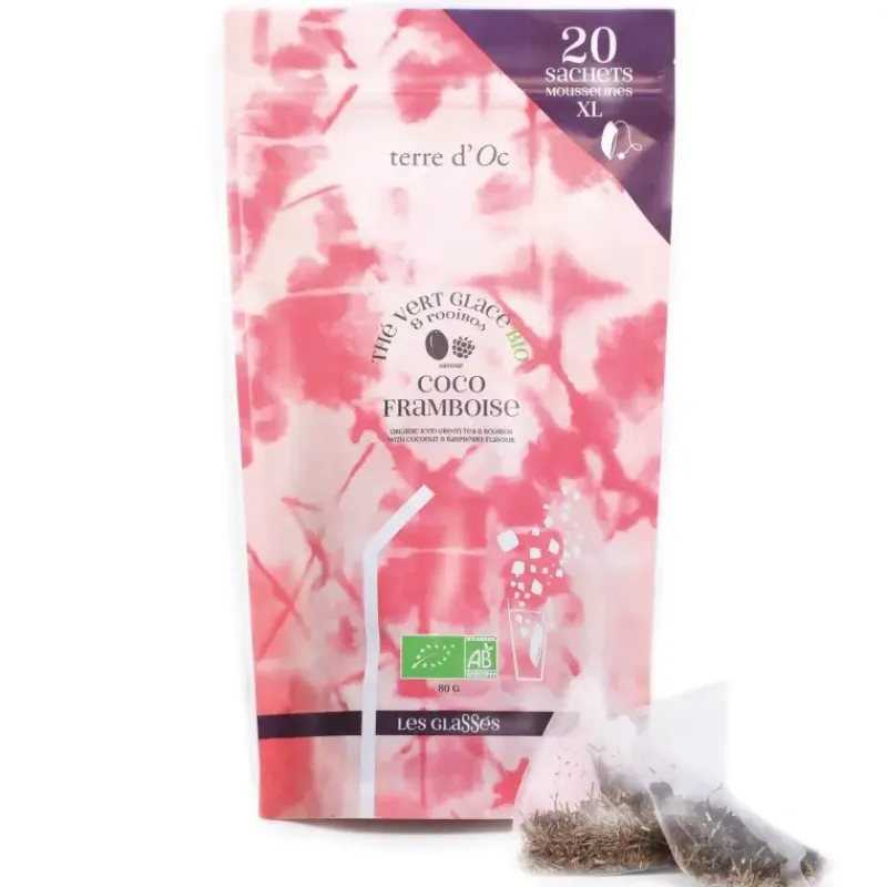 Coco framboise - the vert glace bio 20 SACHETS XXL*terre d'Oc Sale