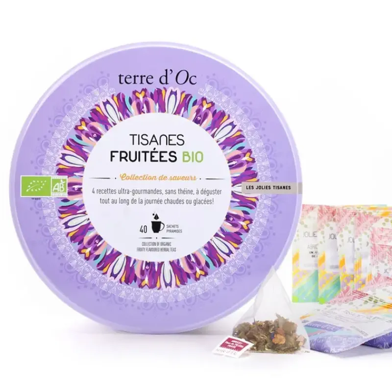 Coffret de jolies tisanes fruitees bio - 40 sachets*terre d'Oc Clearance