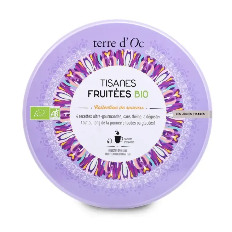 Coffret de jolies tisanes fruitees bio - 40 sachets*terre d'Oc Clearance