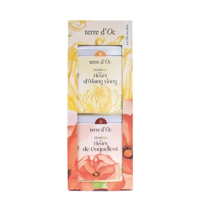 Coffret de thes bio - aux fleurs de coquelicot & ylang ylang*terre d'Oc Store