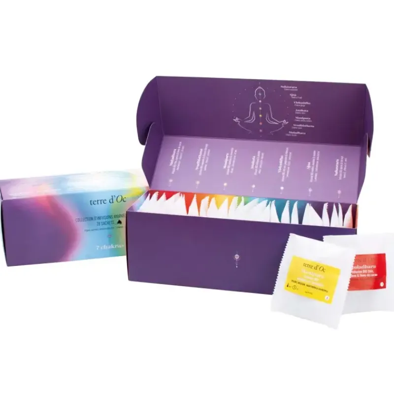 Coffret d'infusions ayurvediques bio -  28 sachets 7 chackras*terre d'Oc Sale