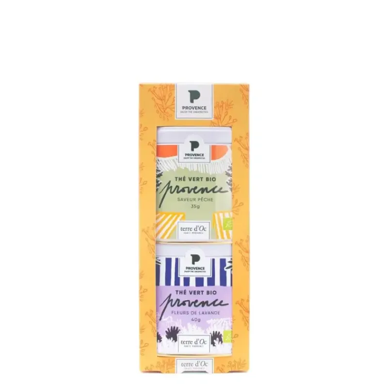 Duo Provence peche & lavande - thes verts bio*terre d'Oc Hot