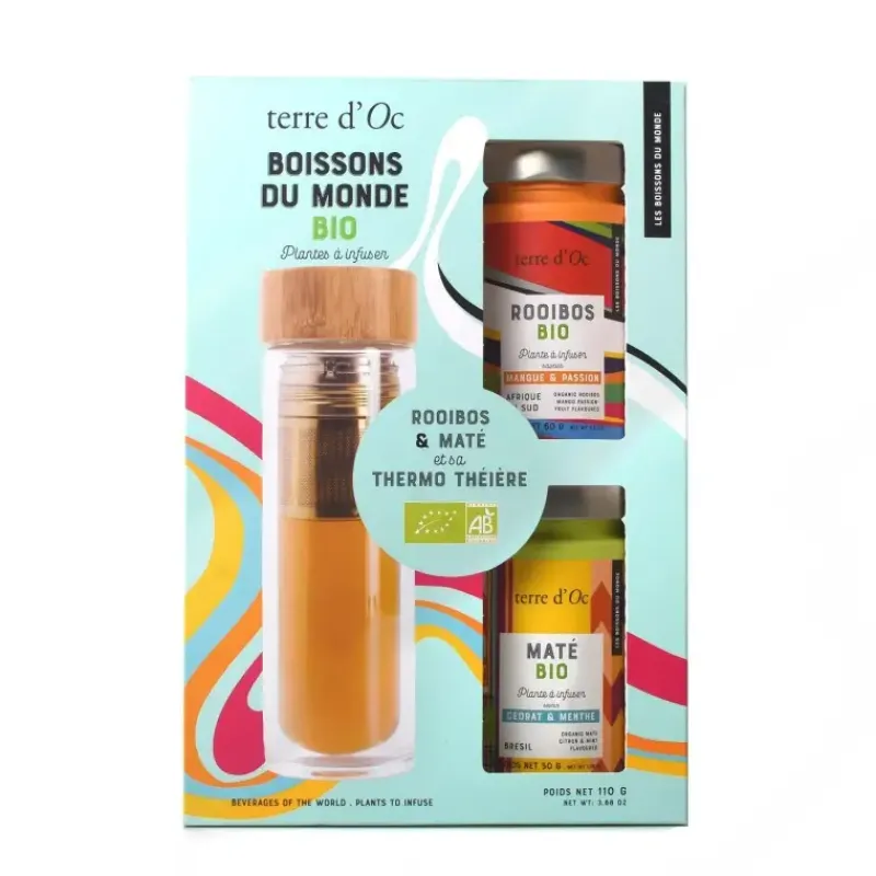 Duo Rooibos Mate bio - et sa thermo theiere*terre d'Oc Shop