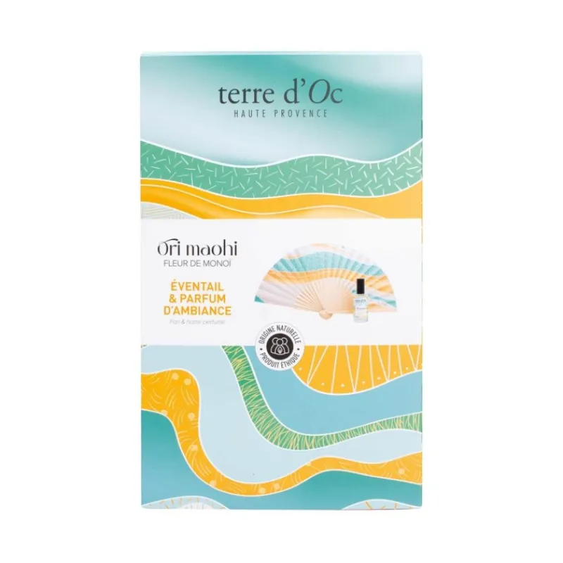 Eventail & parfum fleur de Monoi - coffret d'ambiance ORI MAOHI*terre d'Oc Clearance