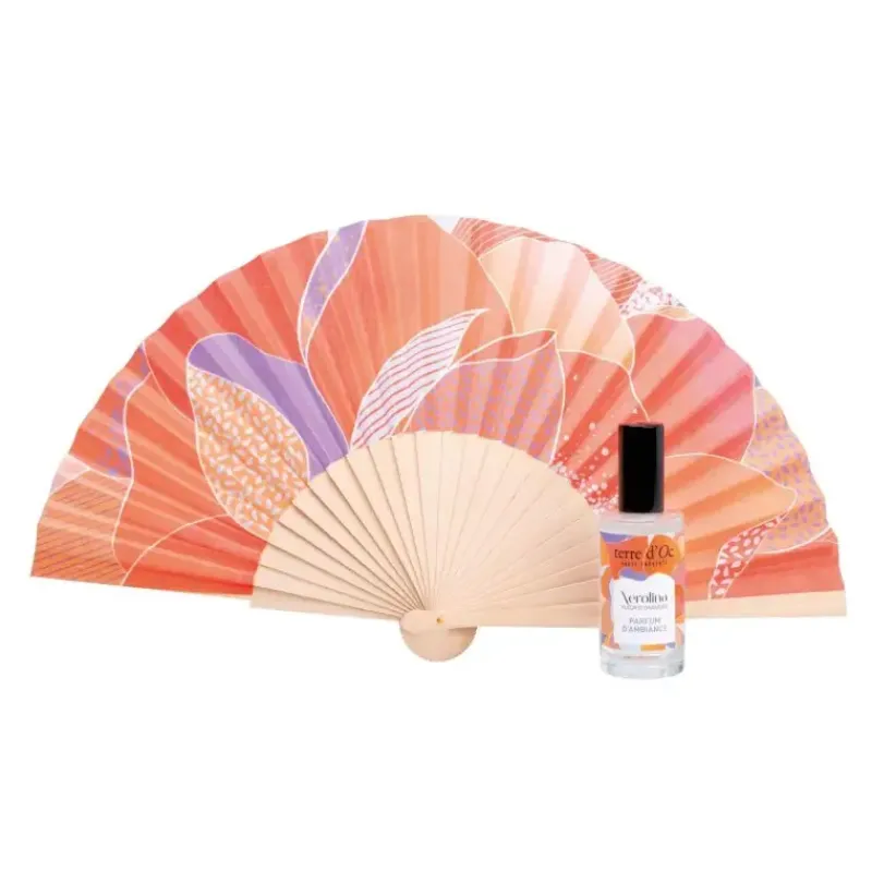 Eventail & parfum fleur d'oranger - coffret d'ambiance NEROLINA*terre d'Oc Cheap