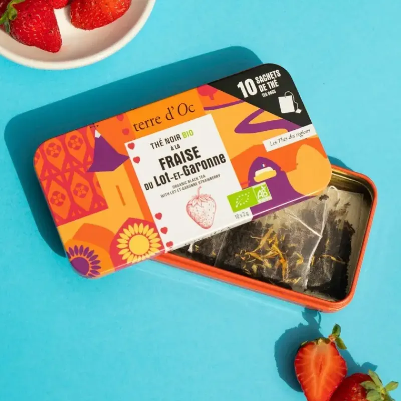 Fraise du Lot-et-Garonne - the noir bio en sachets*terre d'Oc Hot