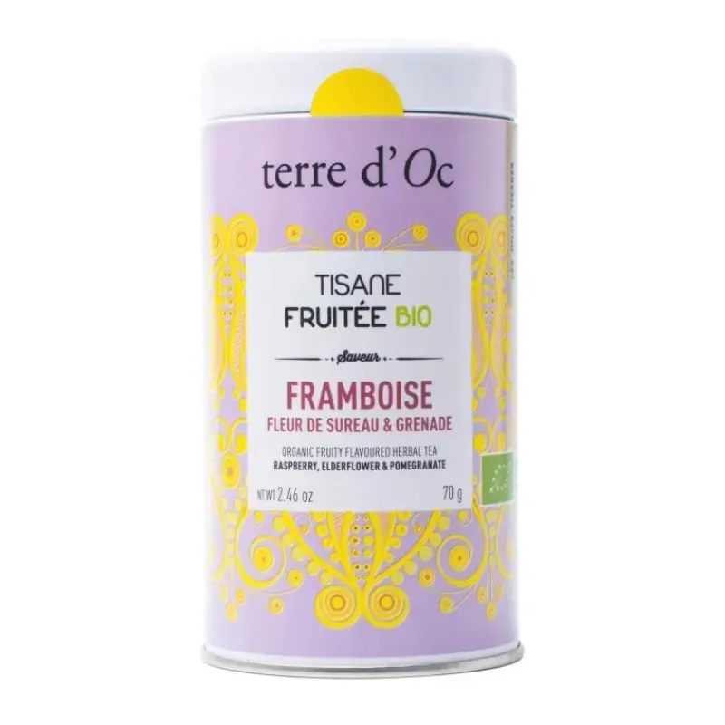 Framboise, fleur de sureau, grenade - Tisane fruitee bio*terre d'Oc Shop