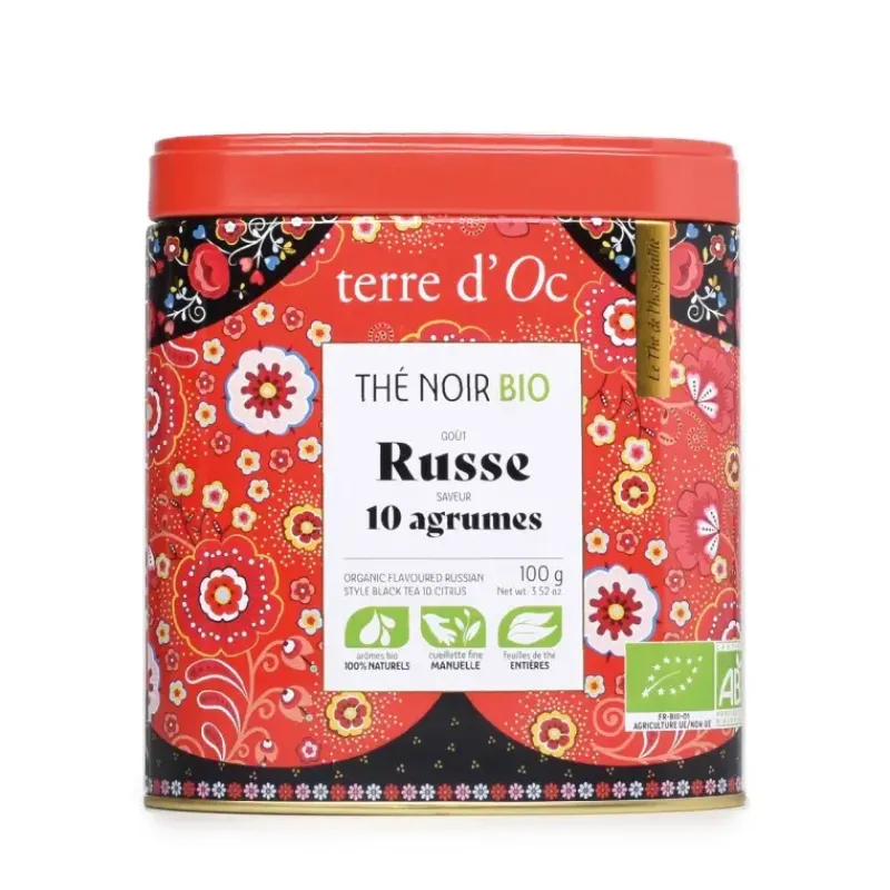 Gout russe 10 agrumes - the noir bio*terre d'Oc Hot