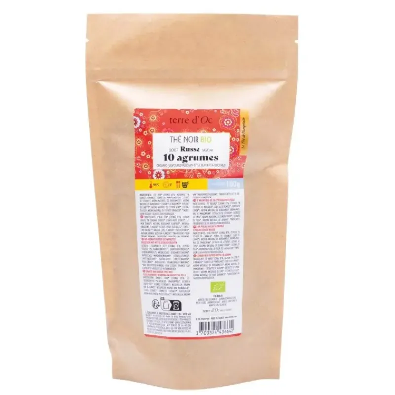 Gout russe saveur 10 agrumes - recharge the noir bio*terre d'Oc Best