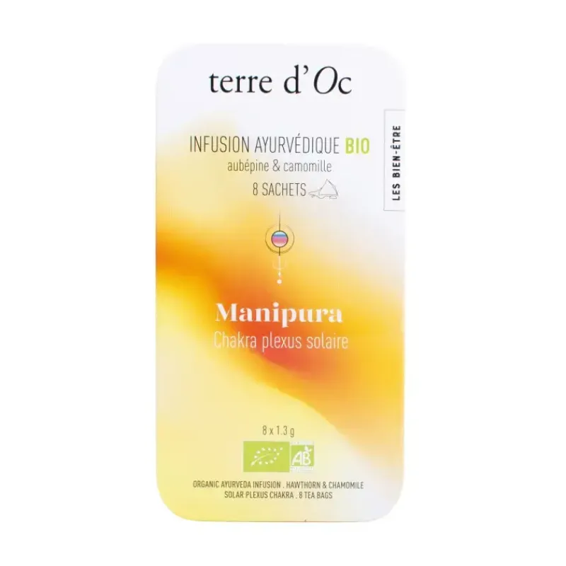 Infusion ayurvedique bio Chakra plexus solaire - aubepine & camomille*terre d'Oc Online