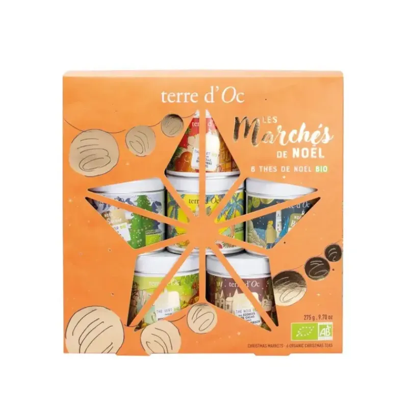 Les marches de Noel en France - coffret 6 thes bio*terre d'Oc Outlet