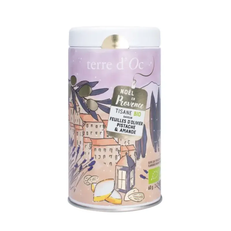 Noel en Provence, feuilles d'olivier, amande & pistache - tisane bio*terre d'Oc Fashion