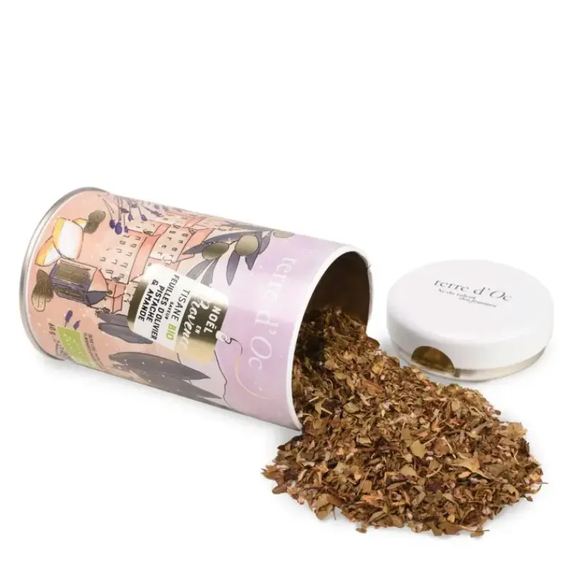 Noel en Provence, feuilles d'olivier, amande & pistache - tisane bio*terre d'Oc Fashion