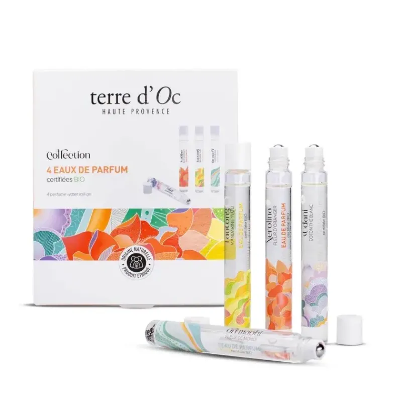 4 parfums corps bio - coffret roll-on*terre d'Oc Store