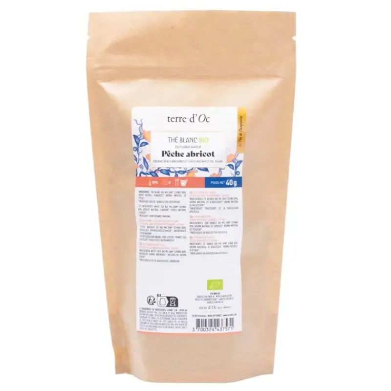 Peche abricot - recharge de the blanc bio*terre d'Oc New