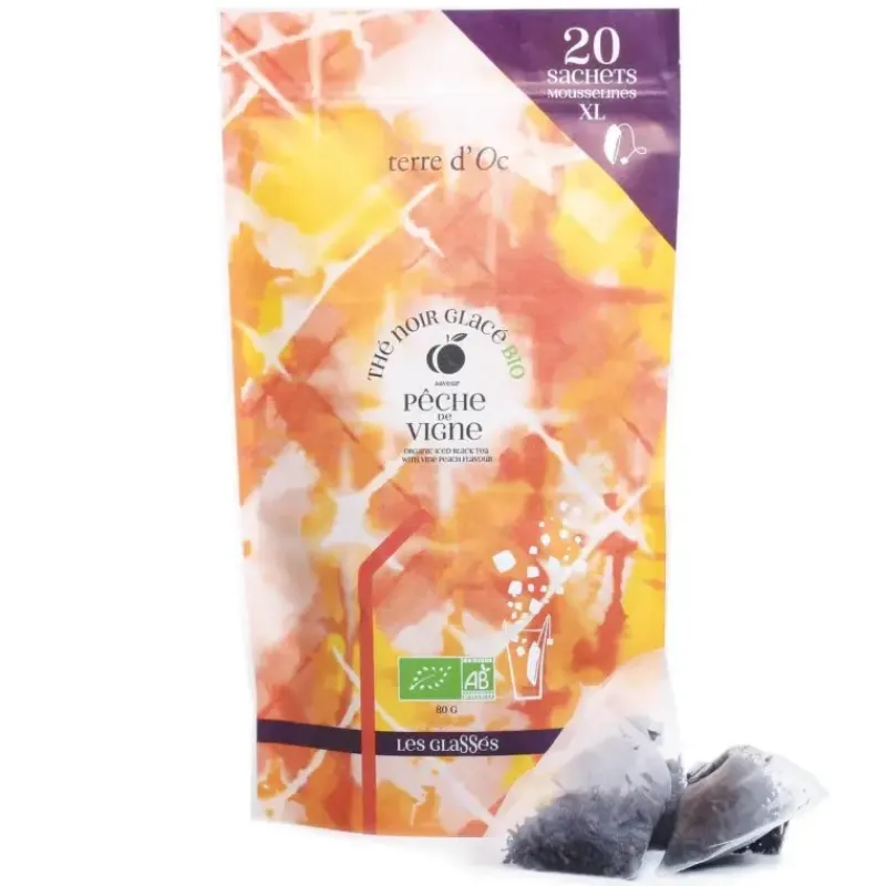 Peche de vigne - the noir glace bio 20 SACHETS XXL*terre d'Oc Online