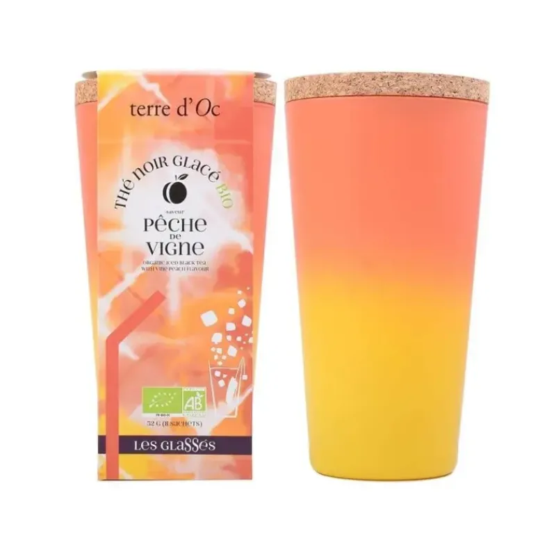 Peche de vigne - the noir glace bio 8 SACHETS XXL*terre d'Oc Shop