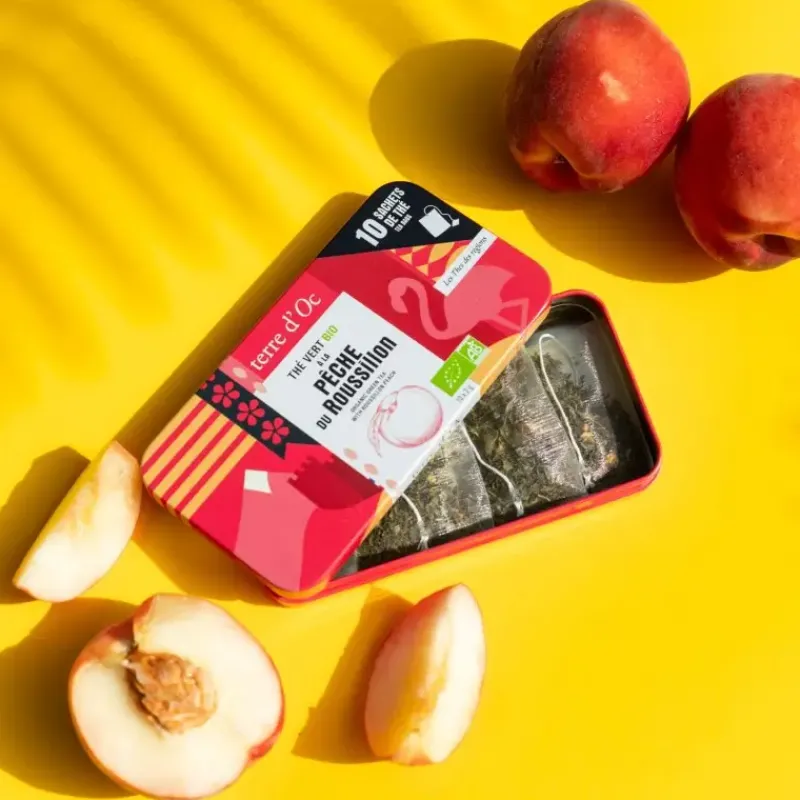 Peche du Roussillon - the vert bio en sachets*terre d'Oc Fashion
