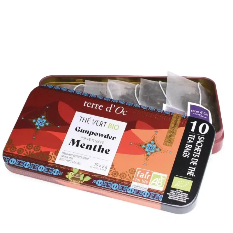 The vert bio aux feuilles de menthe - en sachets*terre d'Oc Hot
