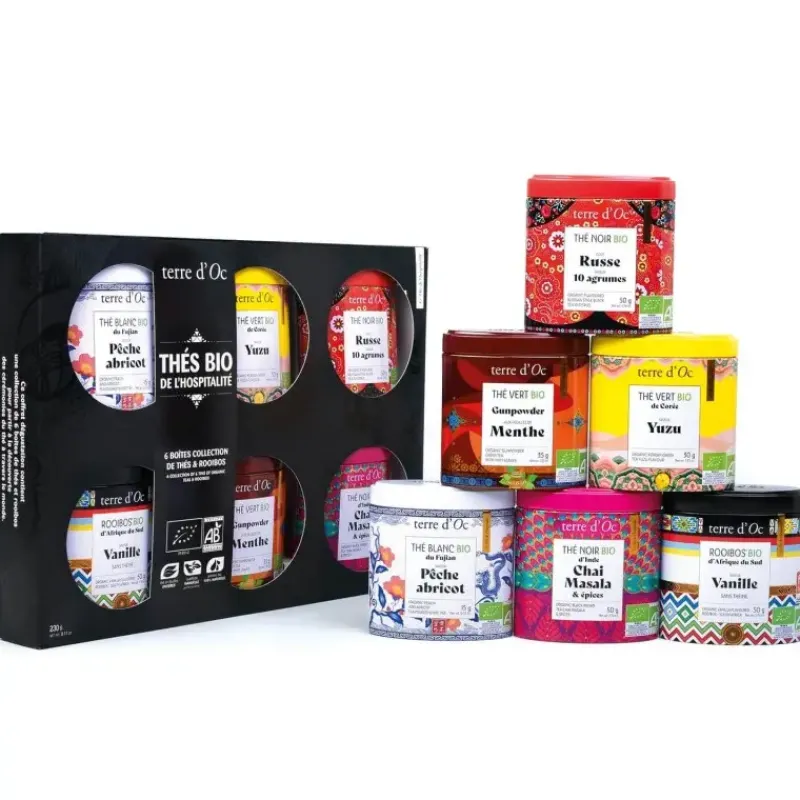 6 thes boites BIO collection - coffret decouverte*terre d'Oc Clearance