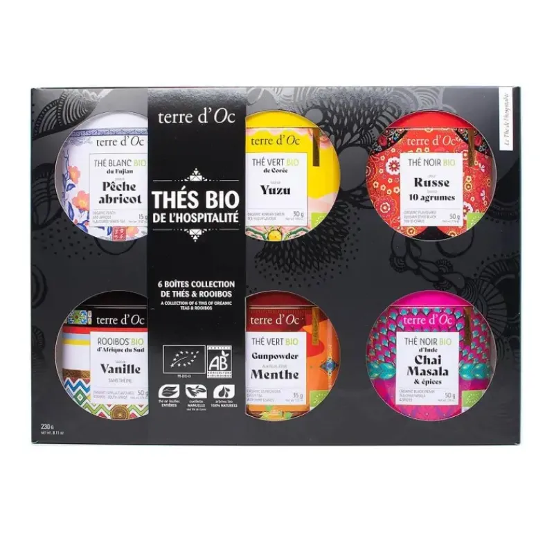 6 thes boites BIO collection - coffret decouverte*terre d'Oc Clearance